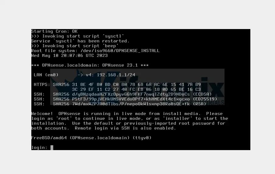 How to Install OPNsense on VirtualBox 2 opnsense login to install